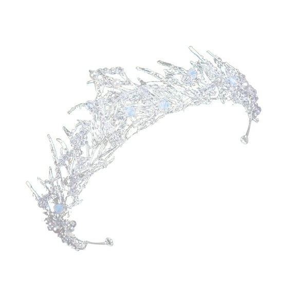 PENIKOKO Princess Tiaras Headpiece Decoration for Women White 1Pack