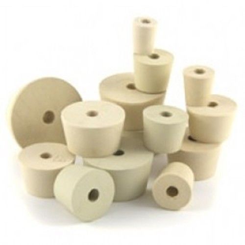 4 Pack Drilled Rubber Stopper Size 7 Fermentation, Tapered Pure