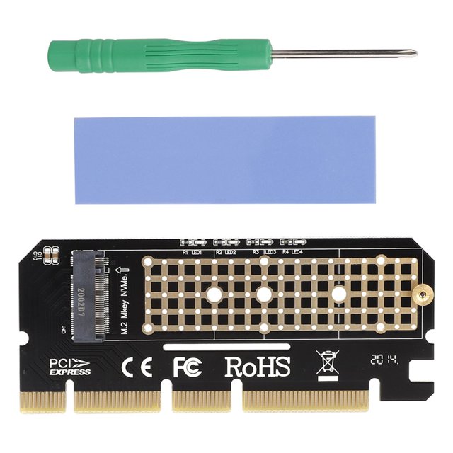 M.2 NVMe SSD NGFF TO PCIE 3.0 X16 Adapter with LED M Key Interface Card Suppor PCI Express 3.0 X4 2230-2280