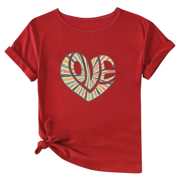 Camisetas de Manga Corta para Mujeres, Camiseta de Cuello Redondo Impresa de Moda, Primavera Y Verano Casual