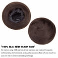thumbnail image 3 of Benehair 100% Human Hair Pieces Extensions Messy Bun Scrunchies Updo Chignons Remy Hair Elastic Band Comb Clip Straight Brown Soft US, 3 of 7