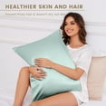 thumbnail image 6 of THXSILK Silk Pillowcase, 19 Momme Zippered Silk Pillowcase with Cotton Underside, 100% Pure Mulberry Silk Pillowcase, 1Pcs, Standard Size(20"x26"), Light Blue, 6 of 6