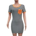 thumbnail image 5 of Henpk Summer Dresses for Women Striped T Shirt Dress Casual Midi Dress Short Sleeve Sundress with Pockets Stripe Print Fashion Dress Short Sleeve Mini Dress Orange XXXL, 5 of 6
