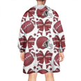 thumbnail image 2 of Red Football Helmets with Bows Pattern Wearable Oversized Blanket,Wearable Blanket Hoodie for Adults,Cozy Hooded Blankets with Super Pockets,Super Warm Fuzzy Pullover for Women & Men, 2 of 6