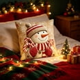 thumbnail image 5 of huayou Snowman Candy Cane Vintage Christmas Throw Pillow Cover 17.72×17.72in Soft Cushion Case for Sofa Couch Bedroom Living Room Farmhouse Holiday Decoration, 5 of 6