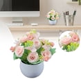 thumbnail image 2 of Artificial Flowers Artificial Flowers Potted Plants Flowers in Pots Decorate Home Bathroom Kitchen Rustic Table Centerpiece Interior Outdoor Decor, 1 Desktop Potted Plant, 2 of 9