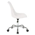 thumbnail image 2 of Pemberly Row Chaise de Bureau Moderne Blanche avec Base Pneumatique Chromée, 2 of 9