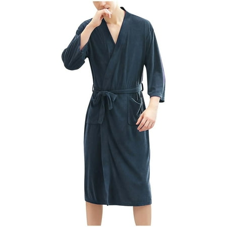 

Cntydi Pajamas for Women Gifts Spring And Autumn Men s Towel Material Thin Nightgown Long Nightwear Bathrobe