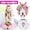 White, variant on 21.7in Easter Bunny Door Wreath Floral Rabbit Garland with Pom-Pom Tail 3D Rabbit Front Door Wreath with Colorful Checkered Ribbons(Rabbit)#1610