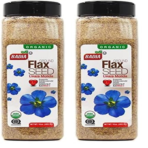 Badia Organic Flax Seed, Ground, 16-Ounce (Pack Of 2)