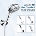 thumbnail image 3 of BRIGHT SHOWERS Strong Adhesive Shower Head Holder with Dual Angle Adjustable, Wall Mounted Handheld Shower Bracket, Easy Installation, Screw Mounting Options, Chrome, 3 of 7