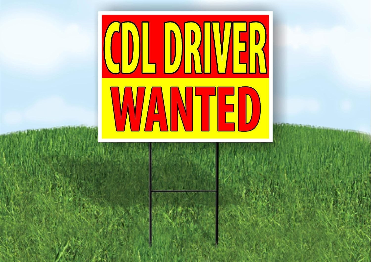 Work House Signs Double Sided Sign CDL Driver Wanted RED Yellow Yard Sign Road Sign with Stand