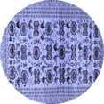 thumbnail image 1 of Ahgly Company Machine Washable Indoor Round Persian Blue Traditional Area Rugs, 3' Round, 1 of 4