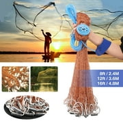 Saltwater Fishing Cast Net for Bait Trap Fish Throw Net 4ft//6ft//8ft Radius Freshwater Nets