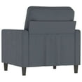 thumbnail image 3 of vidaXL Fauteuil de Salon Gris Foncé 60 cm Velours, 3 of 5