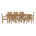 thumbnail image 2 of Modway Marina 9 Piece Outdoor Patio Teak Dining Set in Natural White, 2 of 8