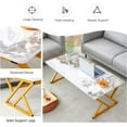 thumbnail image 4 of Marble Coffee Table, 47'' Sintered Stone Coffee Table for Living Room,Gold Center Table with Metal Leg, Modern Center Table for Living Room, 4 of 7
