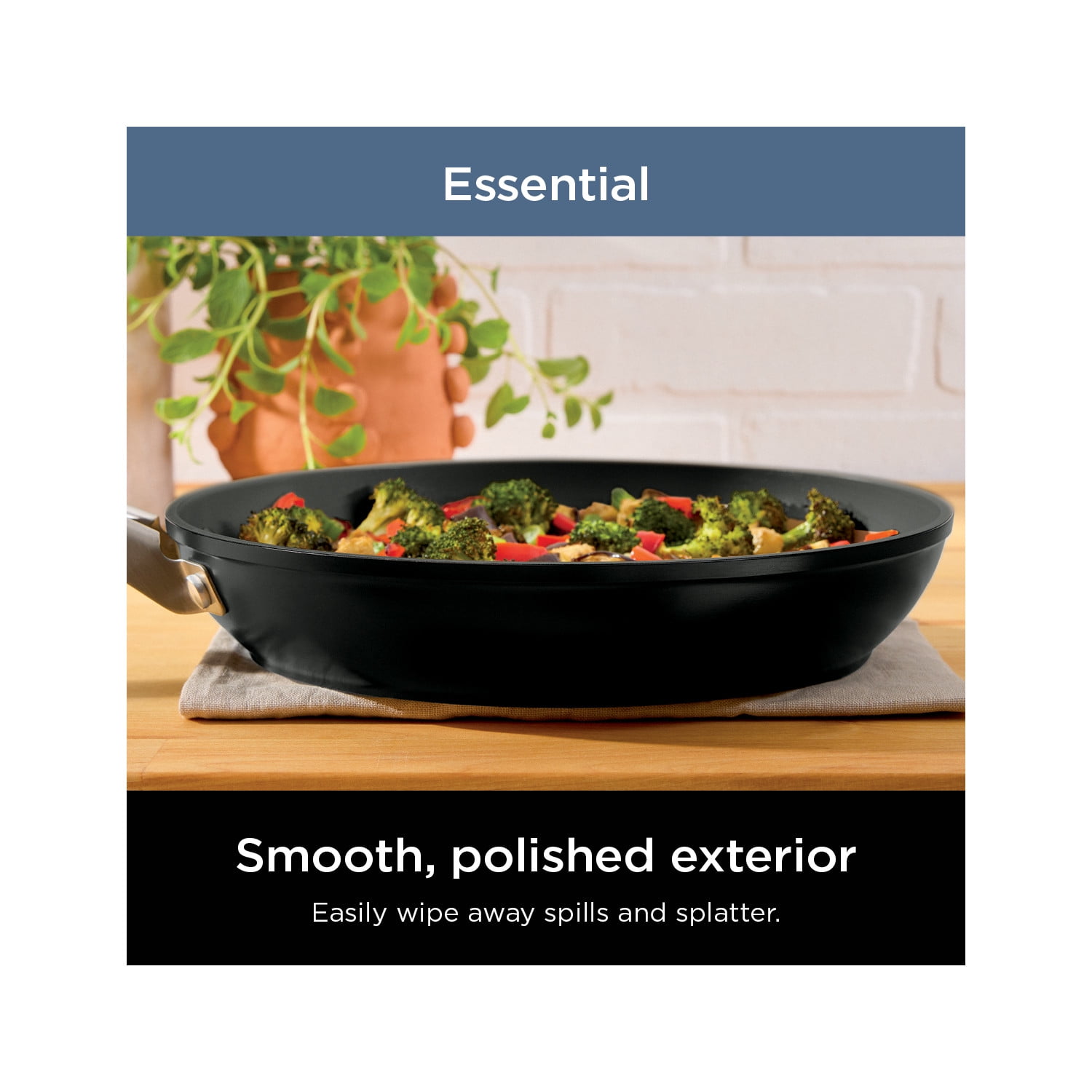Ninja Extended Life Essential Ceramic 8-Inch Frying Pan, Black CW80020BK