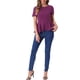thumbnail image 2 of INSPIRAR CHIC Blusa de Peplum para Mujer de Manga Corta Cuello Redondo Primavera Verano Stretch S Púrpura, 2 of 6