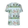 thumbnail image 3 of Balery Chinoiserie Floral Palm Tree Baseball Jersey for Men Casual Button Down Shirts Short Sleeve Active Team Sports Uniform-Small, 3 of 9