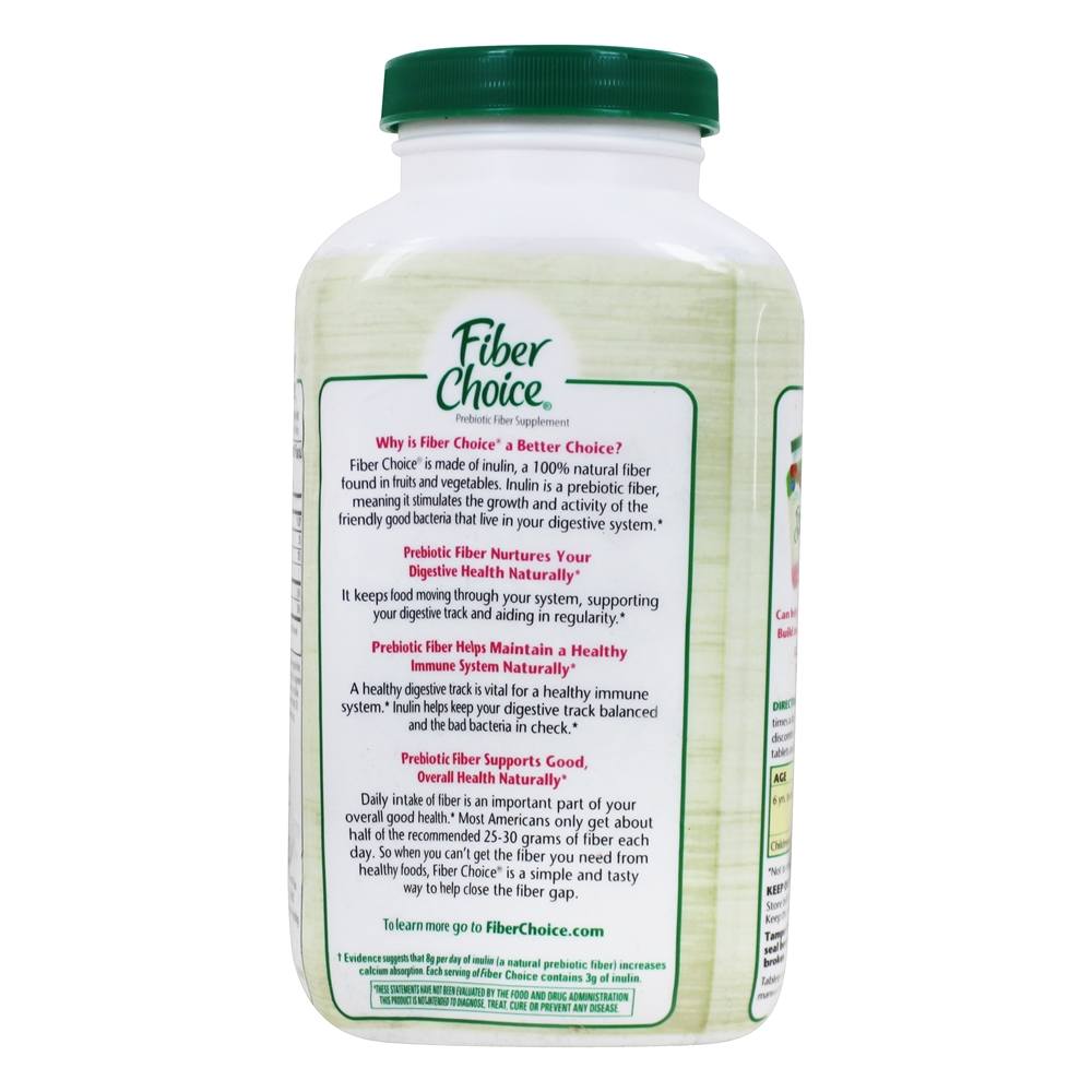 Fiber Choice Prebiotic Fiber Supplement, Bone Health, Sugar-Free, Assorted  Berry, Chewable Tablets 90 ea, Diarrhea Relief