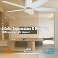 thumbnail image 4 of Vagizm Ventilador de Techo Empotrado de 42 Pulgadas con Luz - Ventilador de Techo Moderno de 5 Aspas para Sala de Estar y Recámara - Motor CC Silencioso - Regulable - Función Reversible - Blanco, 4 of 8