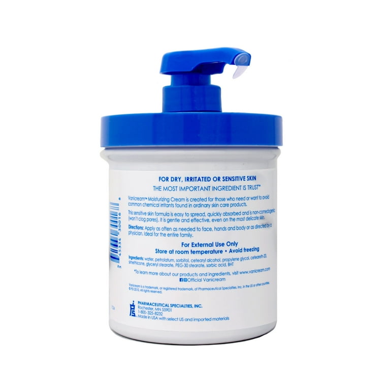 Vanicream Moisturizing Skin Cream, Non-Greasy, 1 lb with Pump