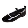 thumbnail image 2 of Ballet Mary Jane Sneakers for Women, Flats for Women Wide Feet, Ballet Widestep Shoes for Women, Women's Pointed Toe Mary Jane Shoes With Buckle Strap Low Heel Flat Casual, Black 7.5, 2 of 9