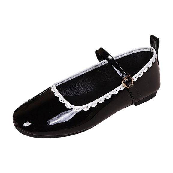 Domuza Mary Jane Shoes for Women Slip on Dressy Ballet Shoes for Women New Comfortable Non-Slip Flats for Work Office Casual Black 7.5(EU-39)