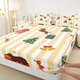 thumbnail image 3 of Manfei Puppy Fitted Sheet Full Holiday Bed Set, Pink White 3 Pieces 1 Fitted Sheet and 2 Pillowcases, 3 of 6