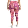 thumbnail image 4 of Terra & Sky Women’s Plus Size Printed Capri Leggings, 2-Pack, Regular and Petite, 4 of 5