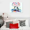 thumbnail image 5 of Orinice Hearts Penguins Love Fine Art Aesthetic Poster Print Wall Painting for Home Decor 20x16in, 5 of 6