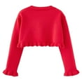 thumbnail image 3 of fatyb Girls Cardigan Sweater Kids Long Sleeve Ruffle Crop Jacket Button Closure Casual Knit Cover Up, 3 of 7