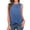 Blue, variant on Women Casual Loose Tank Tops High Neck Solid Sleeveless Undershirts Long Length Daily Summer Fashion Tank Tops