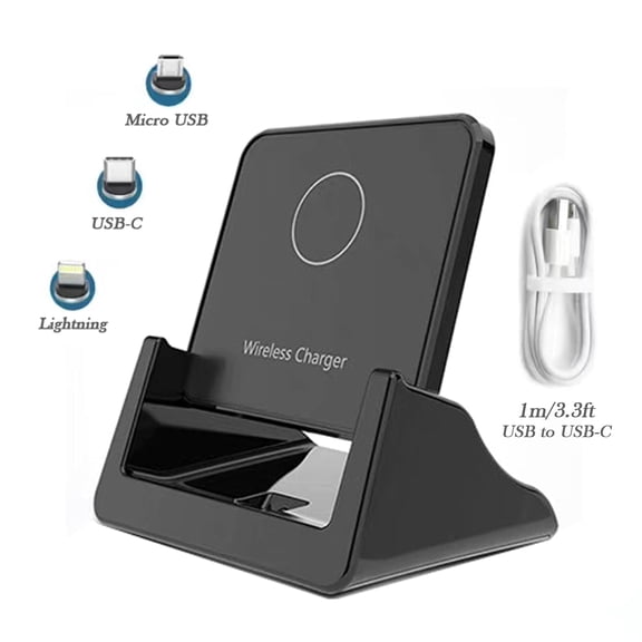 Fast Wireless Charger, 15W Max Wireless Charging Stand, Universal Android Phone Holder Pad, for iPhone 17/16/15/14, Samsung S25/S24/S23
