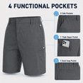 thumbnail image 6 of MASKERT Men's Golf Shorts 9 Inch, Quick Dry Stretch Casual Shorts with UPF 50+ Sun Protection, Lightweight Outdoor Athletic Shorts with Zipper Pocket for Golf Hiking, 6 of 9
