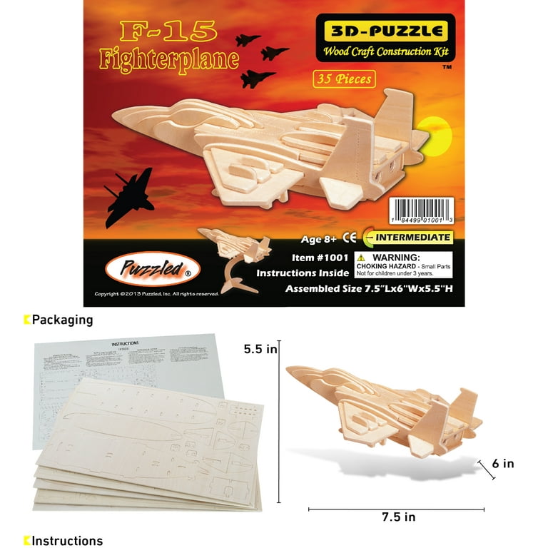 F-15 Eagle Fighter Aircraft 3D Metal Model Kit Puzzle – Winston Puzzles