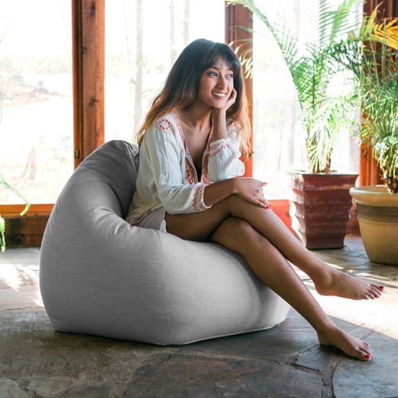 Jaxx Kiss Bean Bag Chair | Casual Poolside & Patio Seating | Sunbrella, Granite Gray