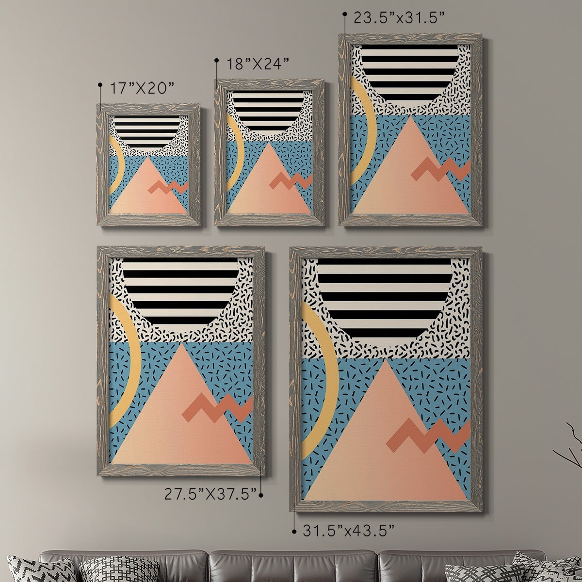 Modern Memphis I - Premium Framed Canvas 2 Piece Set - Ready to Hang
