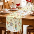thumbnail image 5 of Table Runner - 72 Inch Long, Spring Easter Kitchen Dining Table Runner Dresser Scarves, Bunny Carrots Eggs Floral Botanical Colorful Farmhouse Decor for Coffee Tables Wedding Party Banquet, 5 of 8
