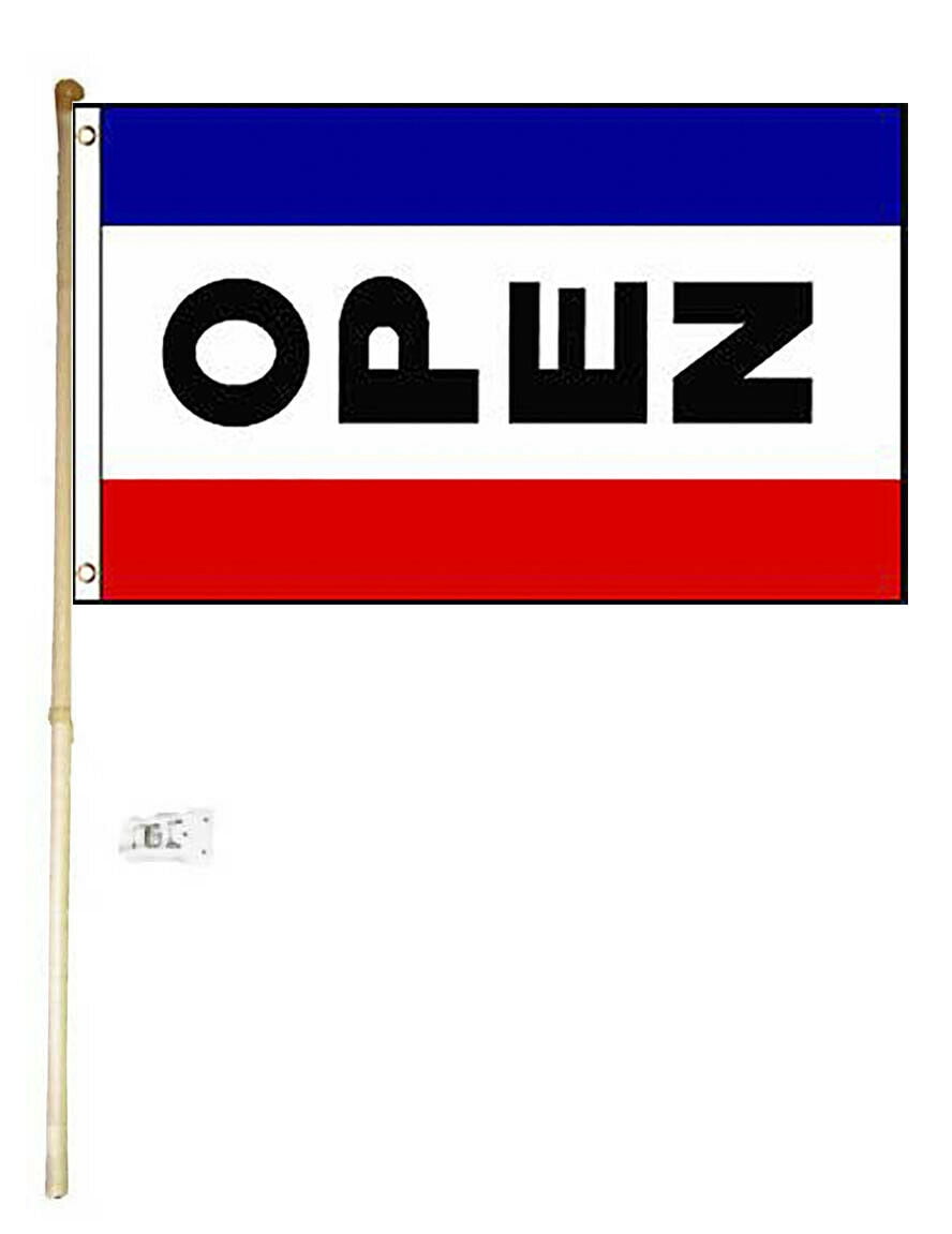 5' Wood Flag Pole Kit Wall Mount Bracket With 3x5 Pow Mia Chains Polyester Flag 