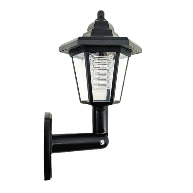 2x luces de pared hexagonales solares paisaje de jardín, lámpara de decoración de luz de césped, aplique de pared solar para patio, puerta de entrada,