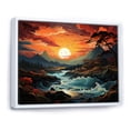 thumbnail image 2 of Designart "Mountain River Coastal sunset Majestic art painting I" Landscapes Floater Framed Wall Decor, 2 of 7