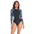 thumbnail image 3 of Long-sleeve zip swimsuit snorkeling suit one-piece surfing suit women's swimsuit, 3 of 5