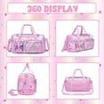 thumbnail image 4 of Kids Duffle Travel Bag Girls Travel Bag for Kids Overnight Bag for Girls Dance Bag Travel Bags for Women Gym Bag with Shoe Compartment for Travel Essentials, 4 of 5