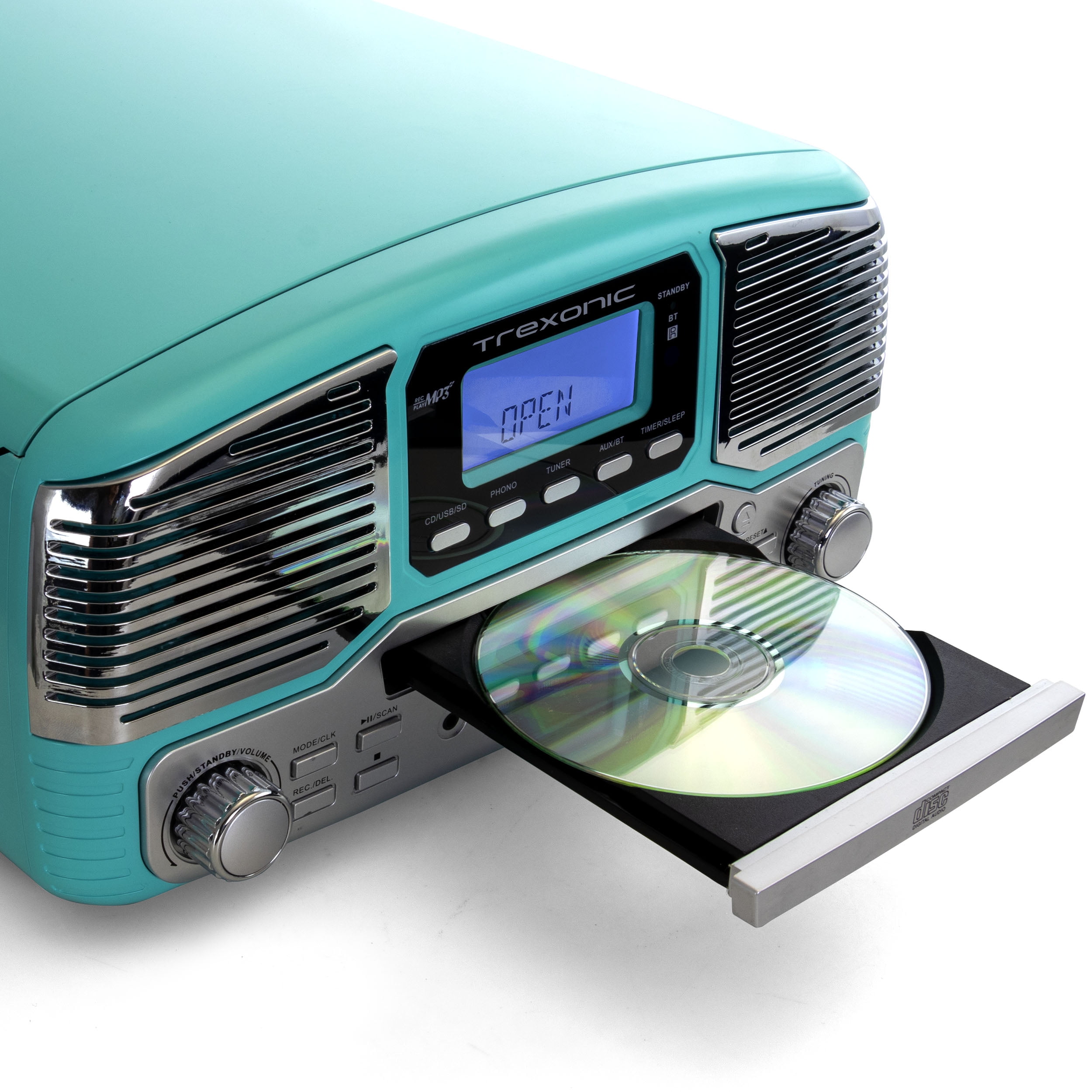 Buy Trexonic Retro Record Player with Bluetooth, CD Players and 3Speed