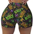 thumbnail image 2 of Lsque Mardi Gras Surface Pattern High Waisted Biker Shorts for Women-Tummy Control Fitness Athletic Workout Running Yoga Gym Shorts,Moisture-Wicking-Large, 2 of 9