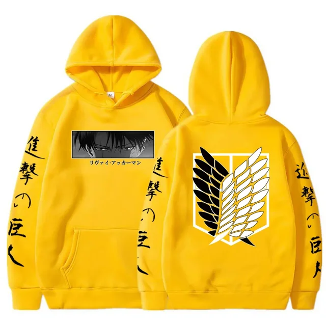 Sudadera con capucha de ataque a los Titanes para hombre y mujer, ropa con estampado de Anime de Levi, Kyojin No Shingeki, Jersey Harajuku de talla grande