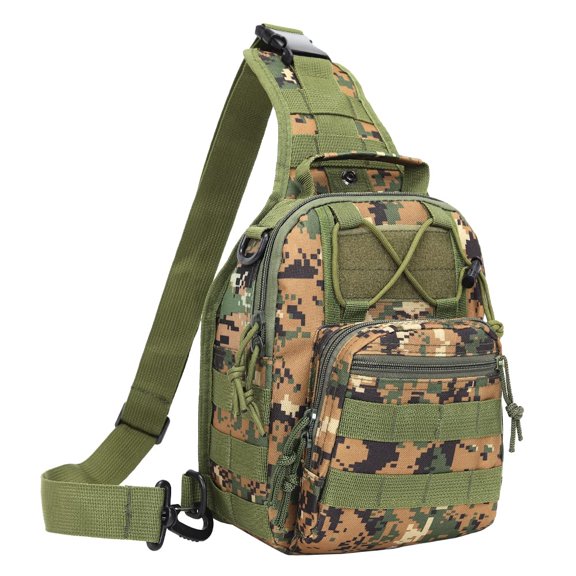 SkyAuks Sling Bag for Men, Crossbody Bag Men, Nylon Small Shoulder Bag, Pack Chest Bag for Men, Outdoor Sports Bag for Men, Waterproof Cross-Body Bag, Camouflage Green