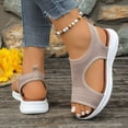 thumbnail image 3 of Flip Flops for Women Boho Flower Slip on Wedge Sandals Casual Summer Platform Orthopedic Walking Shoes Khaki Size 9.5, 3 of 7